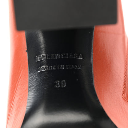 Balenciaga Patinated Calfskin Round Toe 110 Booties 39 Orange 6 of 8