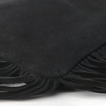 Saint Laurent Suede Calfskin Small Fringe Crossbody Bag Black 8 of 9