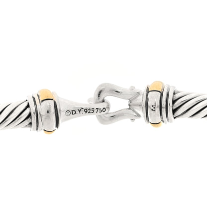 David Yurman Sterling Silver 18K Yellow Gold 5mm Cable Classic Buckle Bracelet 5 of 6