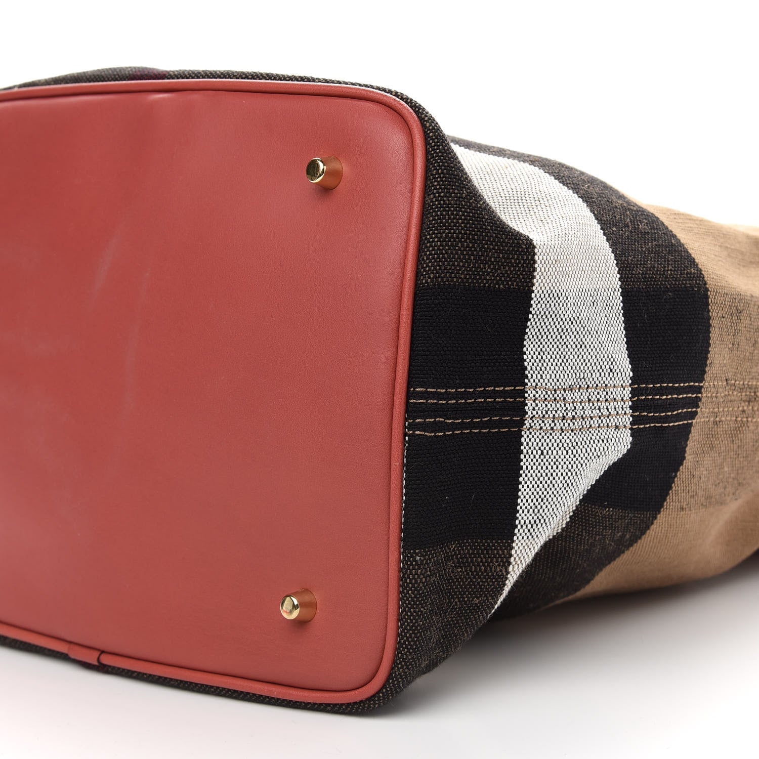 Burberry Grainy Calfskin Canvas Mega Check Medium Ashby Tassel Hobo Pink Azalea 11 of 11