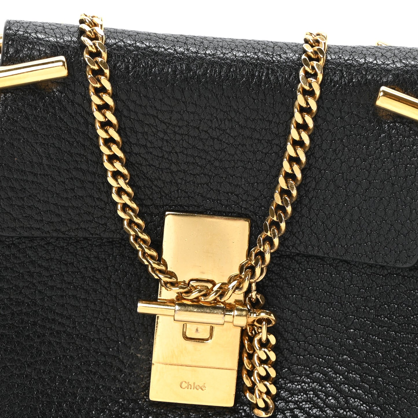 Grained Lambskin Nano Drew Shoulder Bag Black