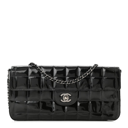 Chanel Patent Quilted East West Chocolate Bar Flap Black 1 of 12