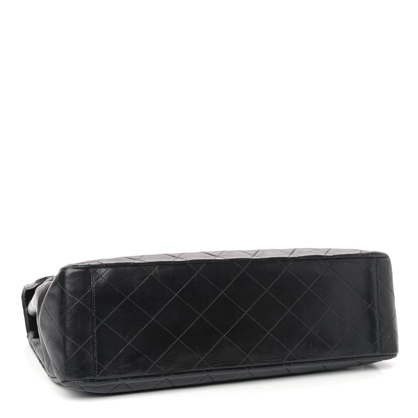 Lambskin Quilted XL Jumbo Single Flap Black