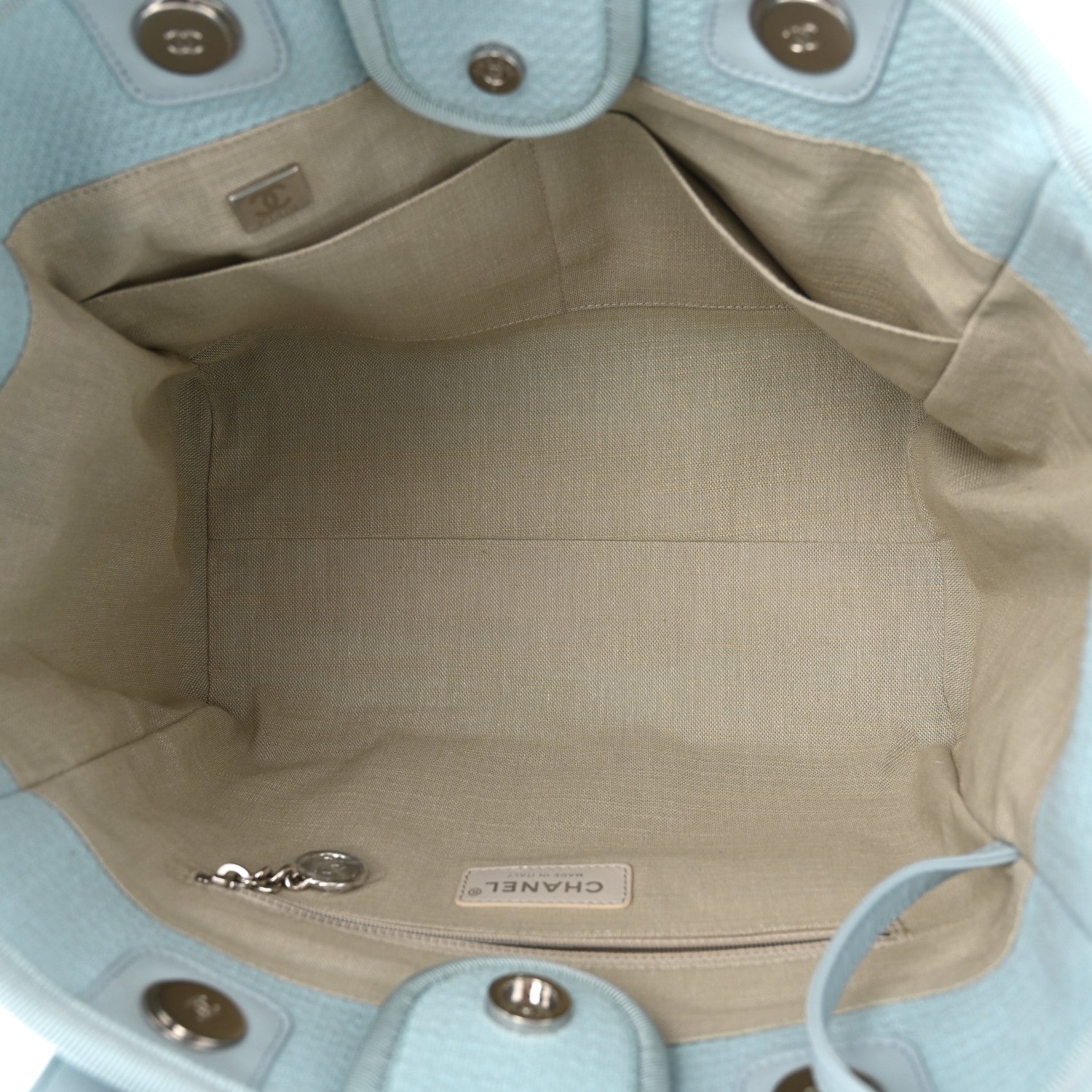 Chanel Mixed Fibers Small Deauville Tote Light Blue 6 of 11