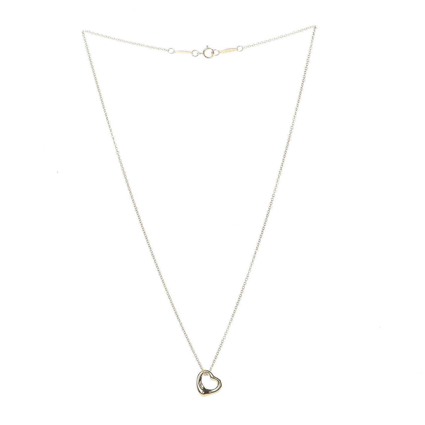 18K Yellow Gold Elsa Peretti Small Open Heart Pendant Necklace