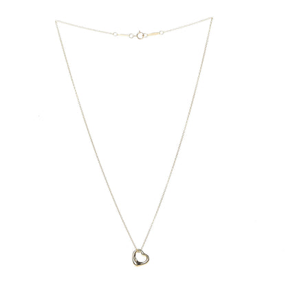 Tiffany 18K Yellow Gold Elsa Peretti Small Open Heart Pendant Necklace 3 of 7