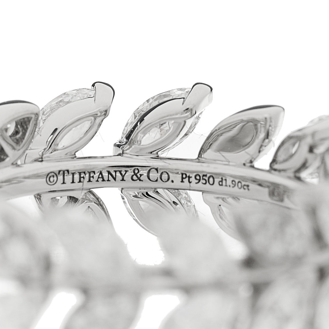 Tiffany Platinum Diamond Victoria Vine Ring 53 6.5 5 of 6