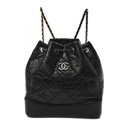 Chanel Aged Calfskin Quilted Small Gabrielle Backpack Black 1 of 9