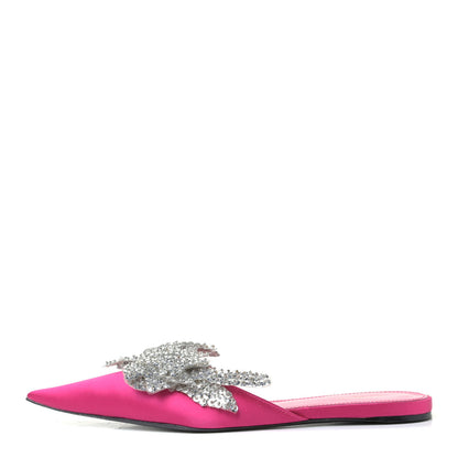 Balenciaga Satin Sequin Embellished Slash Slippers 37 Fuchsia 1 of 7