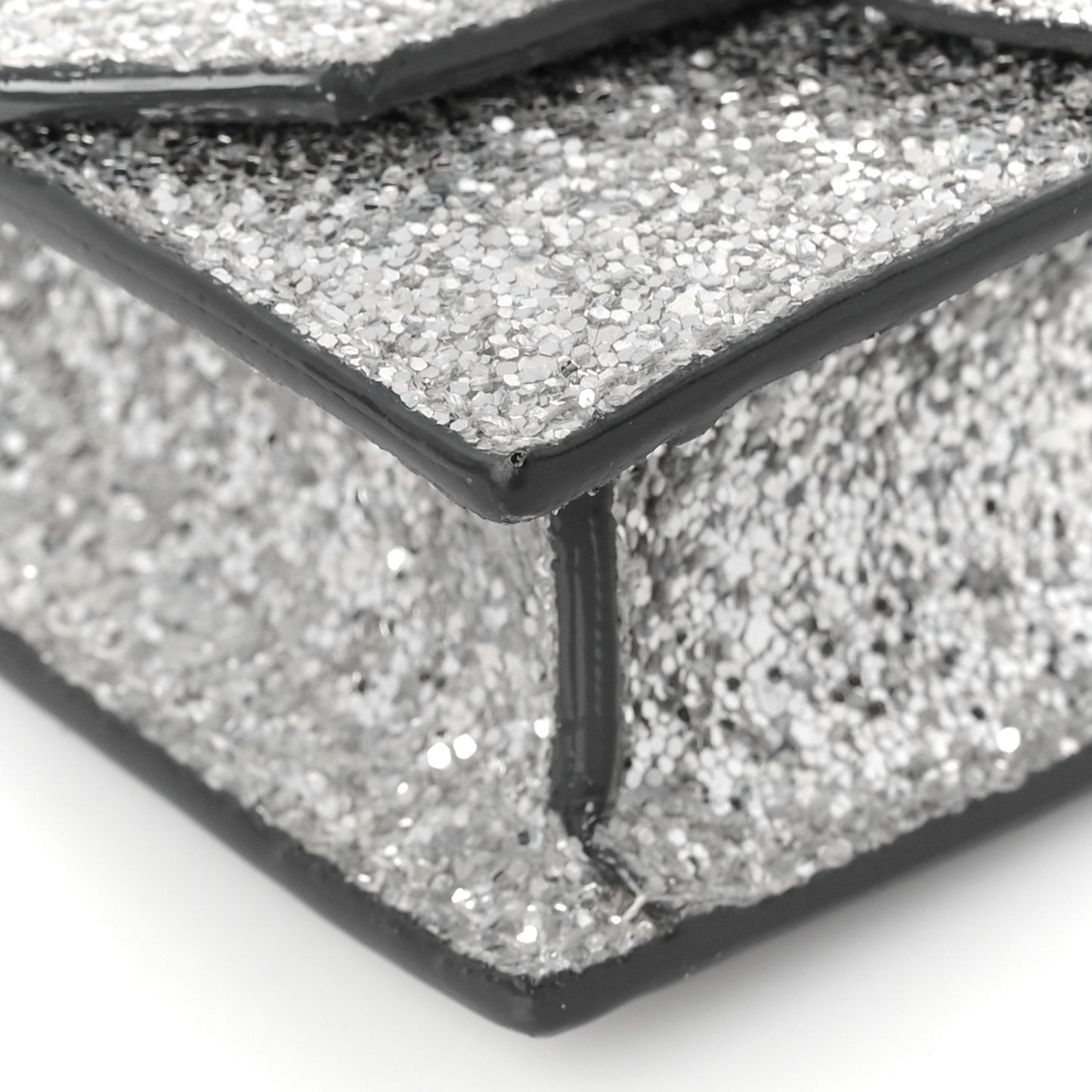 Coarse Glitter Mini Paris Crossbody Platinum