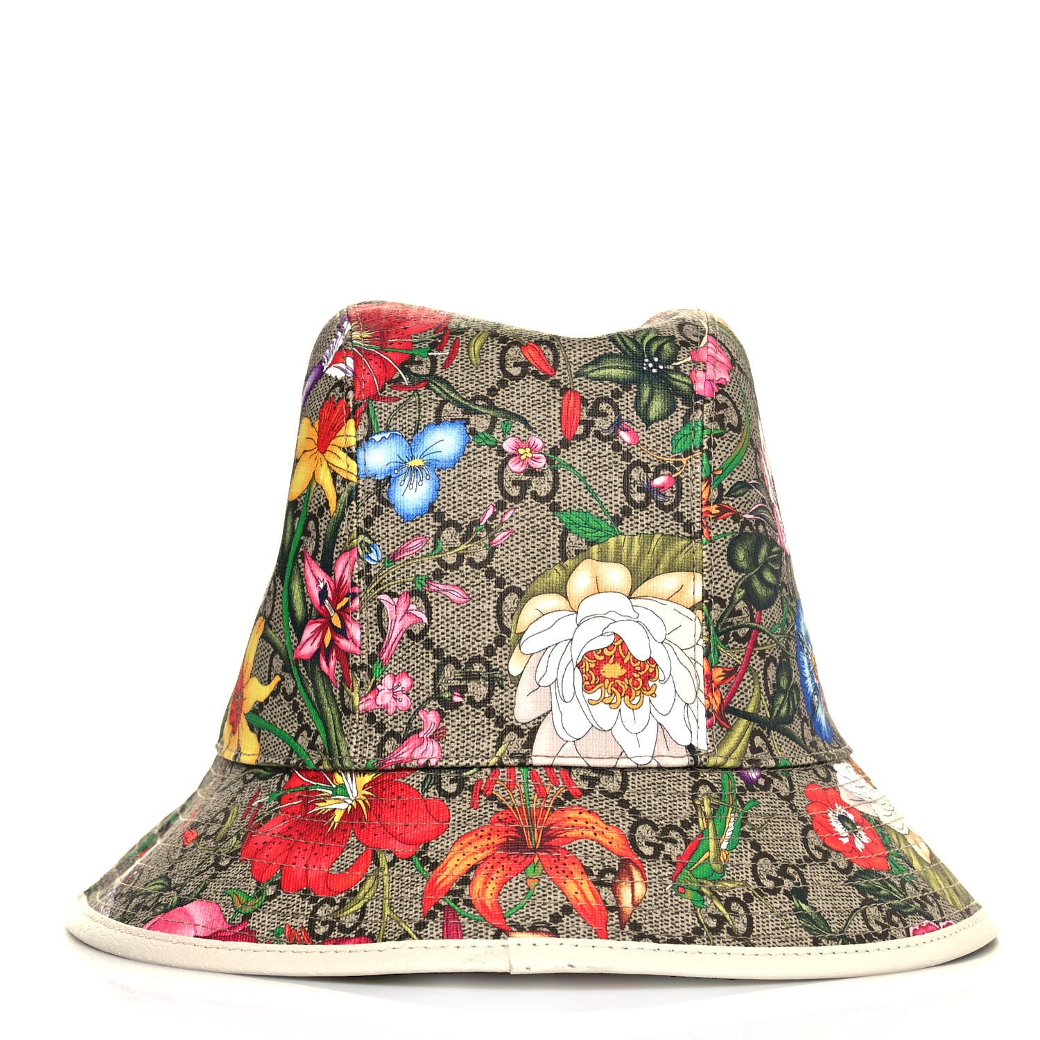 Gucci GG Supreme Monogram Flora Fedora Hat S White 4 of 10