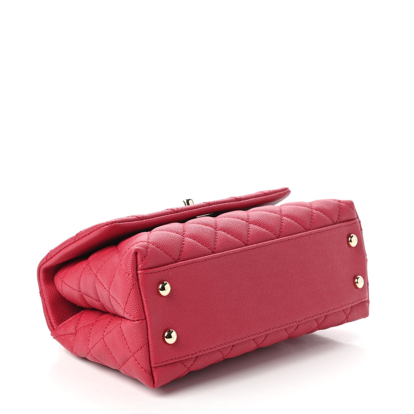 Caviar Quilted Mini Coco Handle Flap Dark Pink
