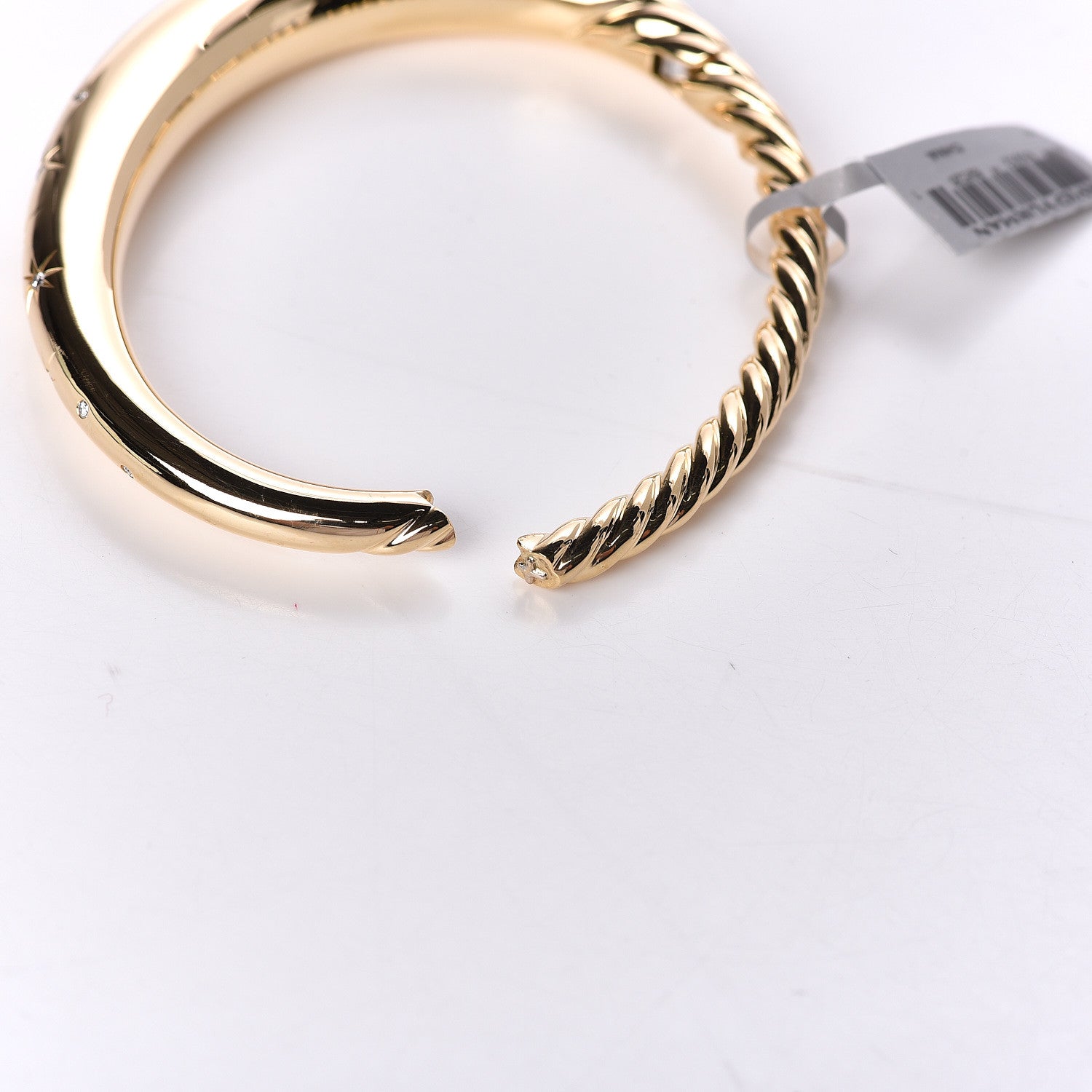David Yurman 18K Yellow Gold Diamond 9.5mm Pure Form Smooth Bracelet 5 of 6