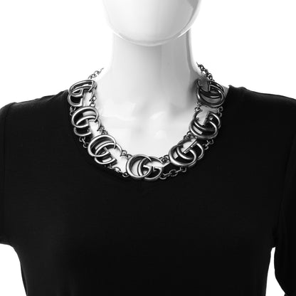 Gucci Sterling Silver Double G Marmont Statement Necklace 2 of 6