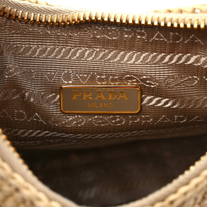 Prada Yarn Raffia Effect Crochet Mini Re-Edition 2000 Shoulder Bag Naturale 5 of 9