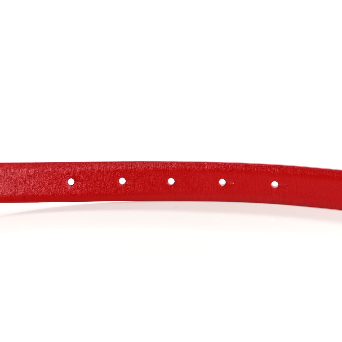 Glossy Calfskin Monochrome VLogo 20mm Belt 80 32 Rouge Pur