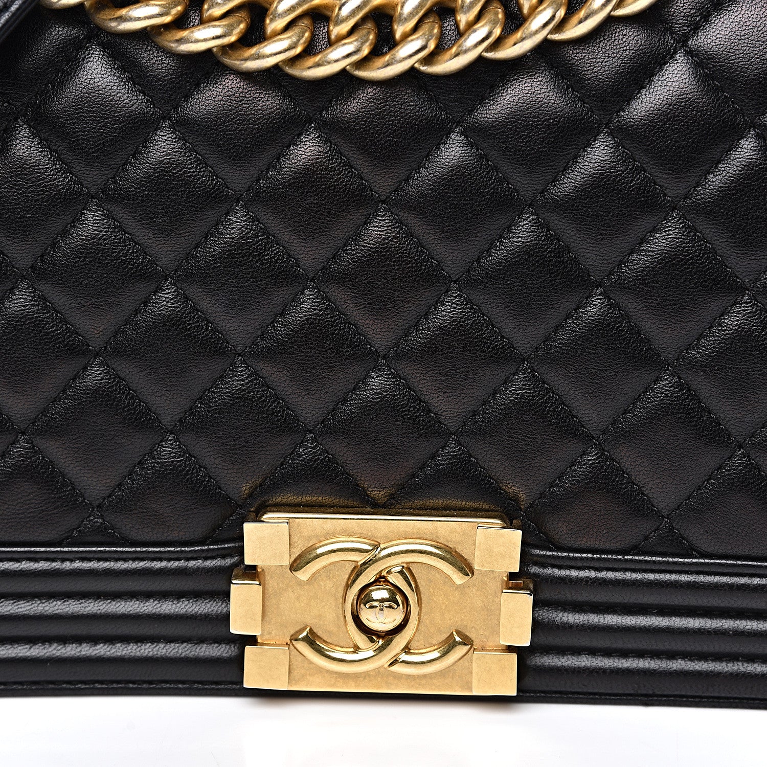 Chanel Lambskin Quilted Medium Boy Flap Black 10 of 17