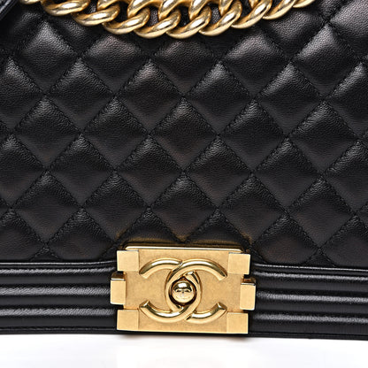 Chanel Lambskin Quilted Medium Boy Flap Black 10 of 17