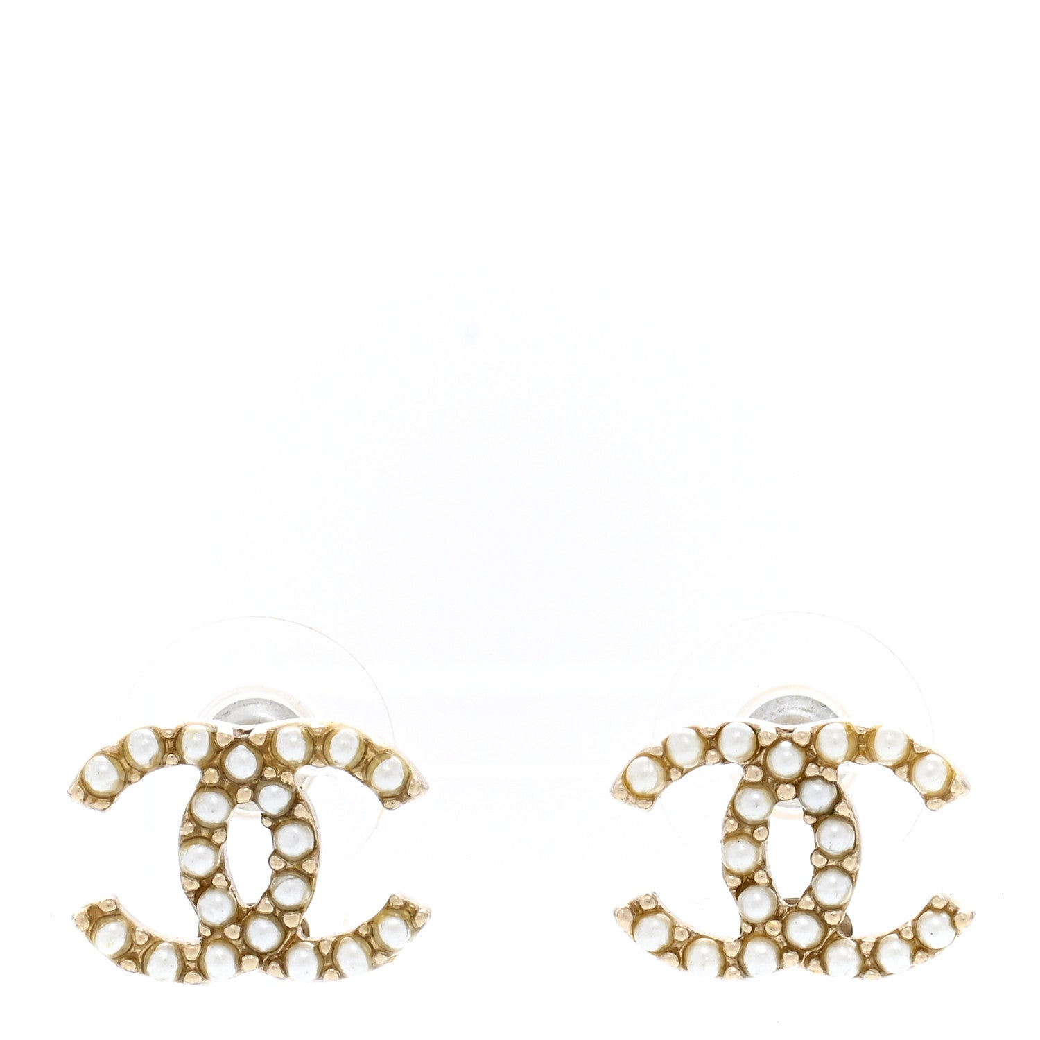 Chanel Pearl CC Earrings Light Gold 1 of 5