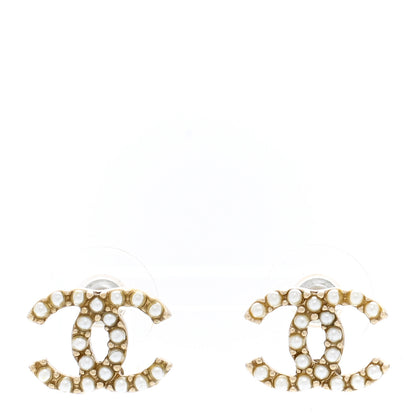 Chanel Pearl CC Earrings Light Gold 1 of 5