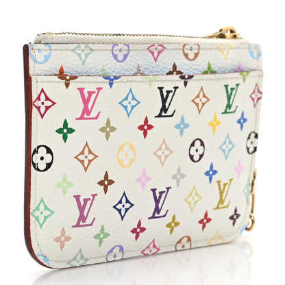 Louis Vuitton Monogram Multicolor Key Pouch White Anie 3 of 6