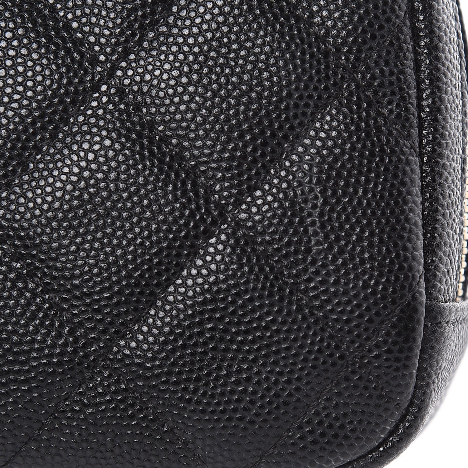 Chanel Caviar Quilted Small Curvy Pouch Cosmetic Case Black 8 of 10