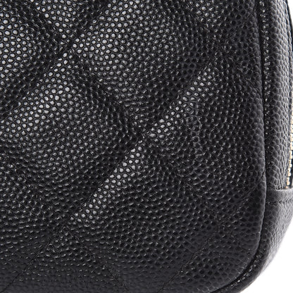 Chanel Caviar Quilted Small Curvy Pouch Cosmetic Case Black 8 of 10