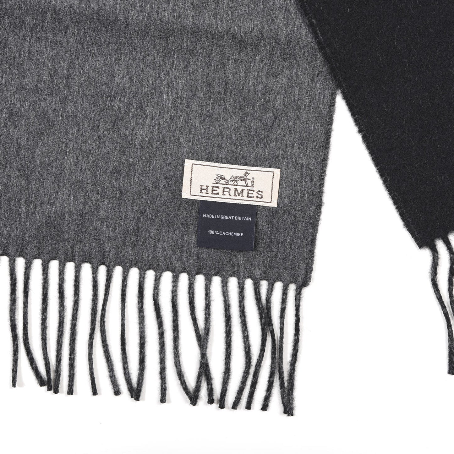 Cashmere Recto Verso Muffler Black Flanelle