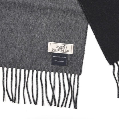Hermes Cashmere Recto Verso Muffler Black Flanelle 3 of 4
