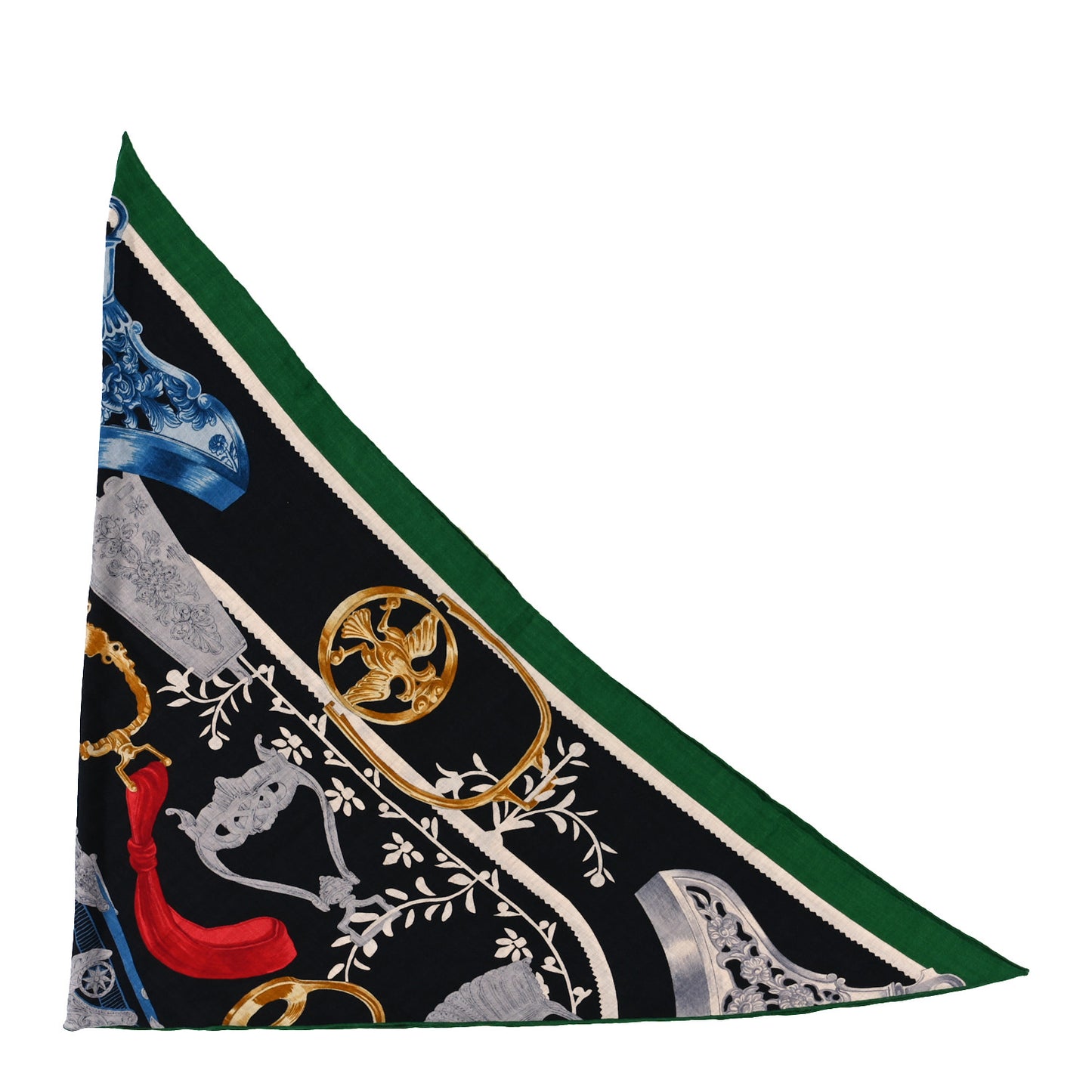 Silk Etriers Remix Application Coeur Giant Triangle Scarf Vert Black Multicolor