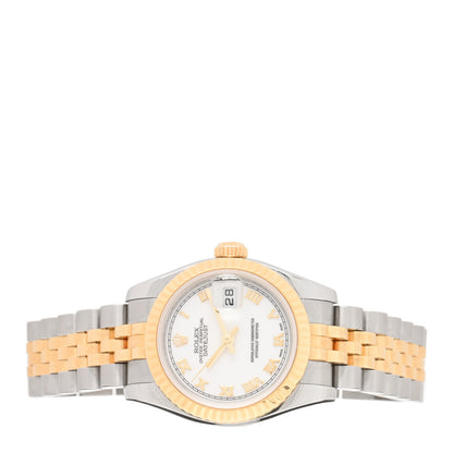 Rolex Stainless Steel 18K Yellow Gold 26mm Oyster Perpetual Datejust Watch White Roman 179173 2 of 4