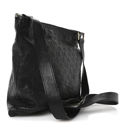 Gucci Guccissima Medium Flat Messenger Bag Black 3 of 13