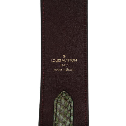 Louis Vuitton Snakeskin Calf Bandouliere Shoulder Strap Green Burgundy 3 of 5