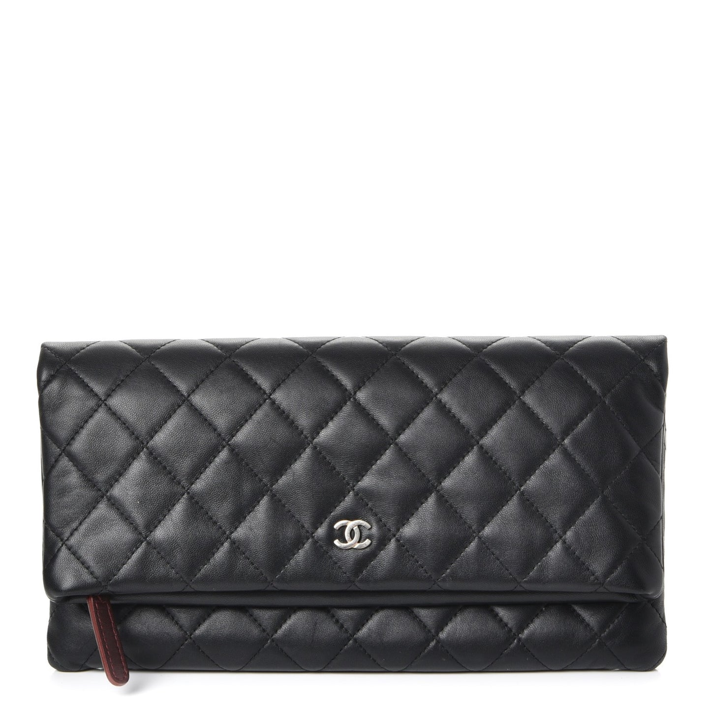 Lambskin Quilted CC Beauty Clutch Black