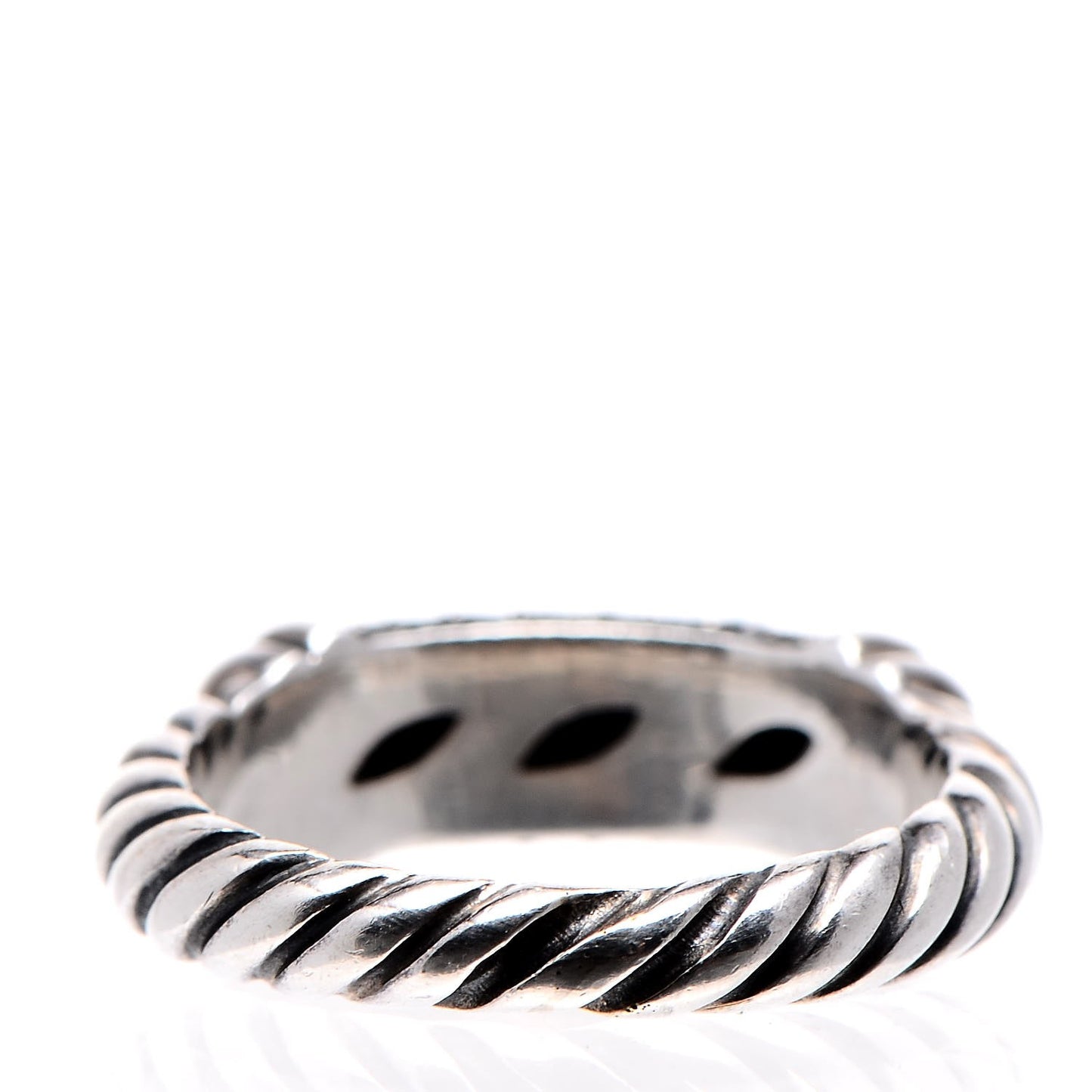 Sterling Silver Black Diamond Cable Candy Ring 49.3 5