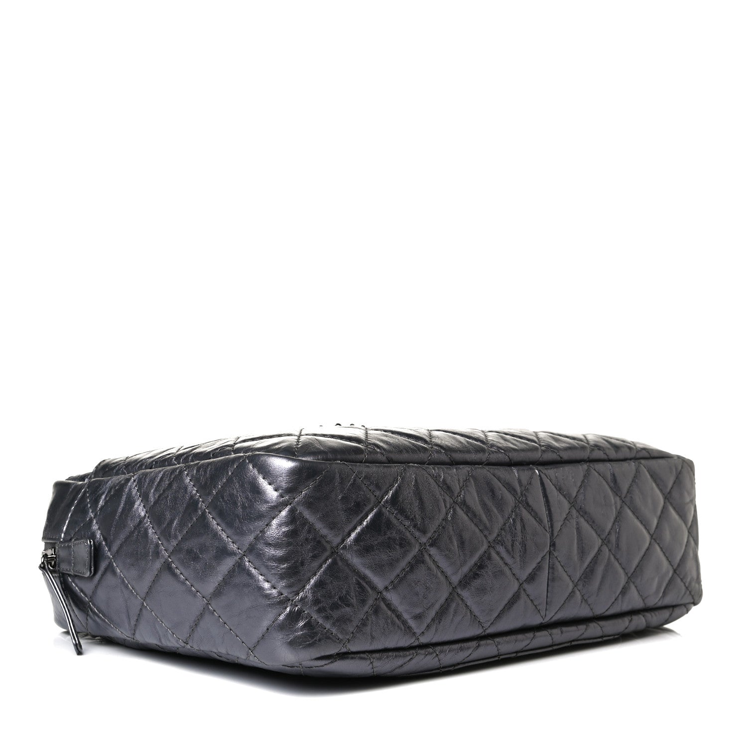 Chanel Metallic Aged Calfskin Quilted Large Reissue Camera Case Silver 4 of 12