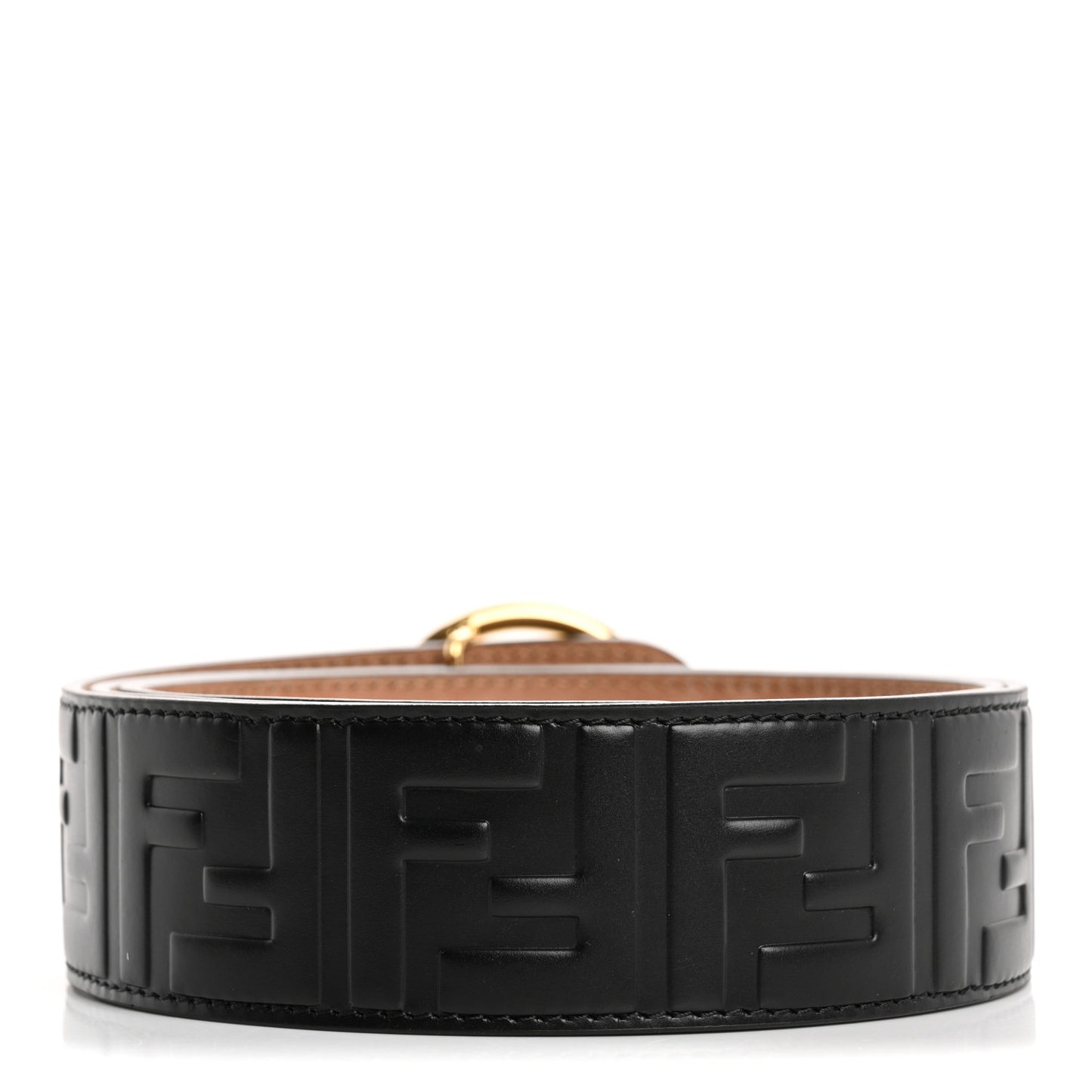 Calfskin F is Fendi FF 1974 Embossed Belt 90 36 Black