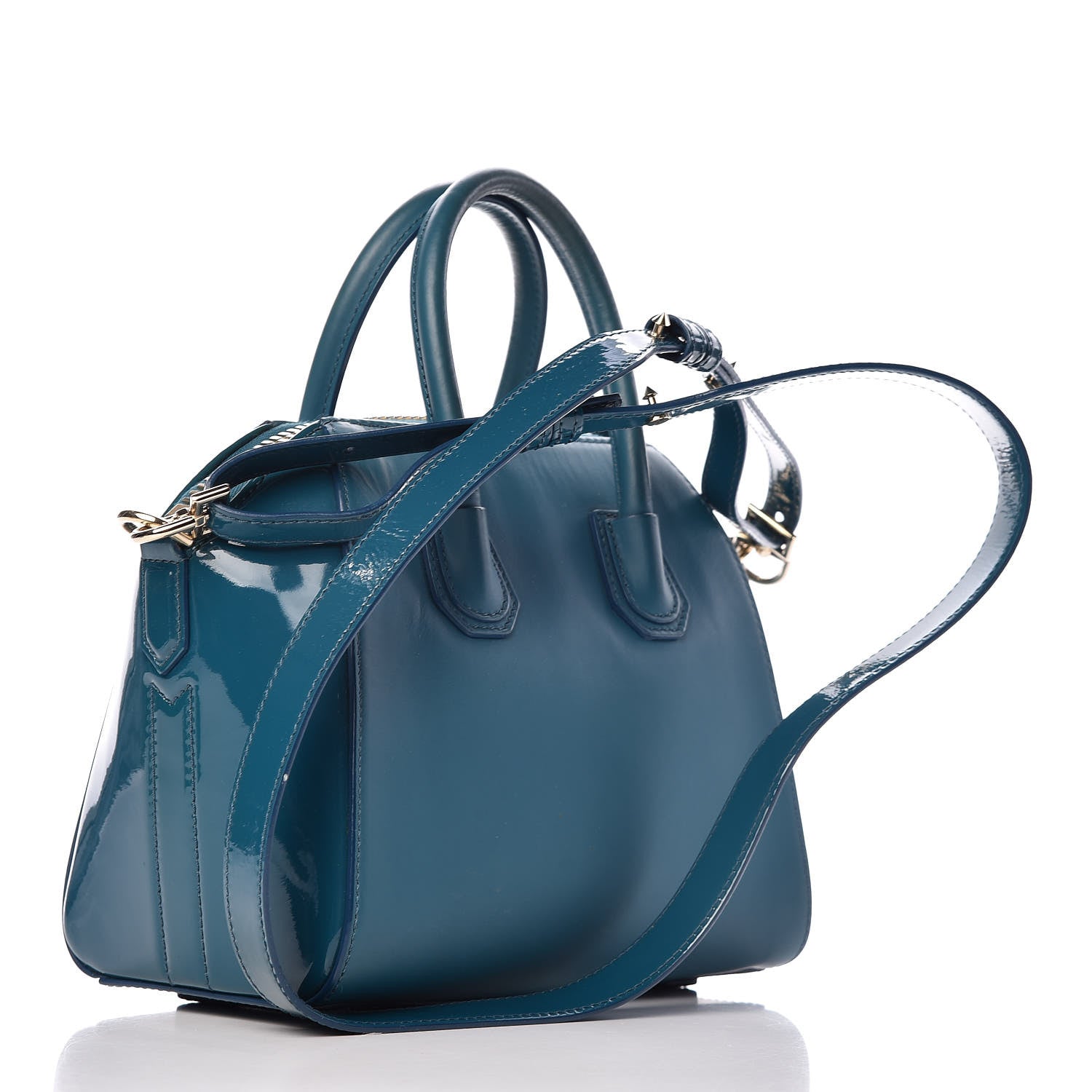 Givenchy Calfskin Patent Mini Antigona Petrol Blue 3 of 12