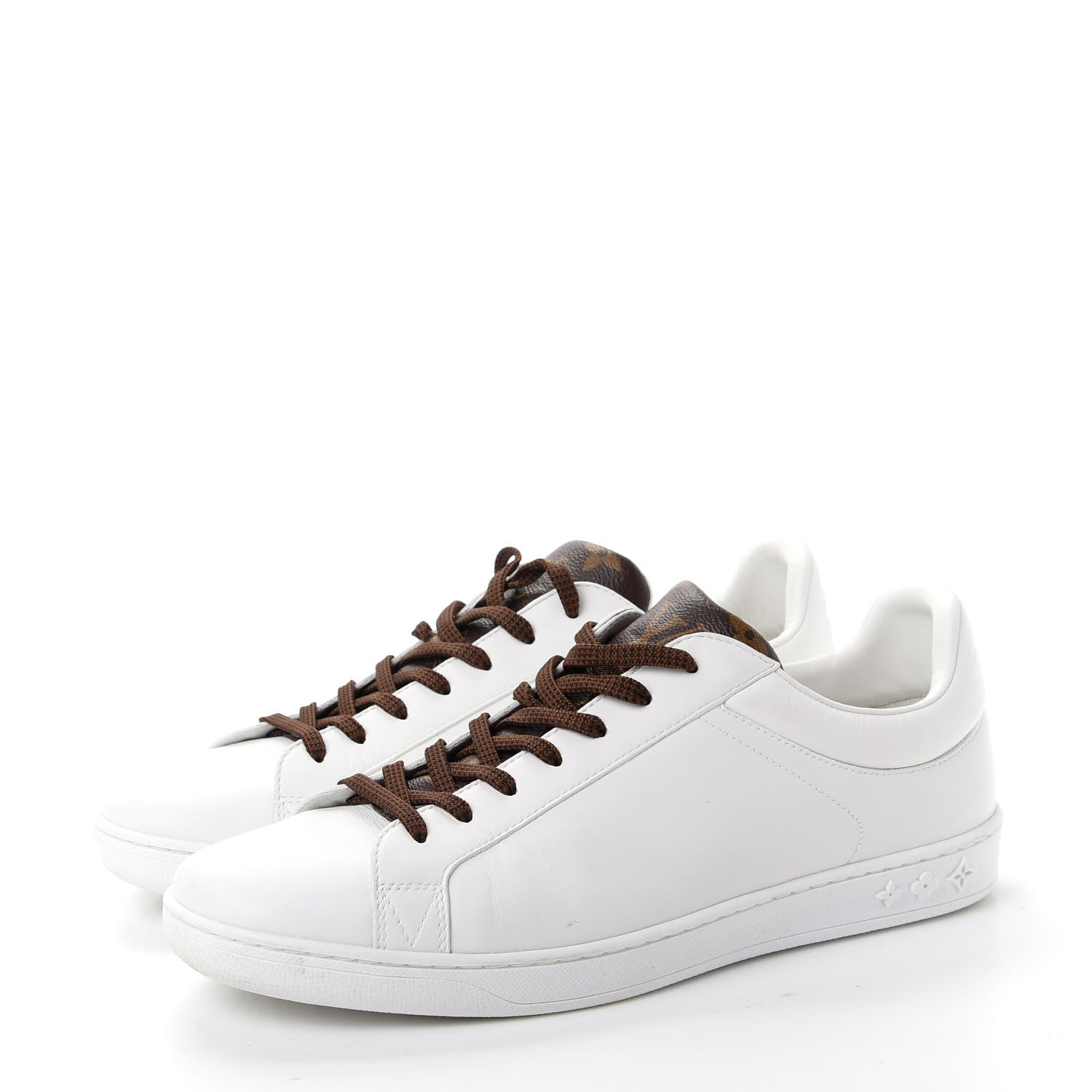 Louis Vuitton Mens Calfskin Monogram Luxembourg Sneakers 7.5 White 3 of 12