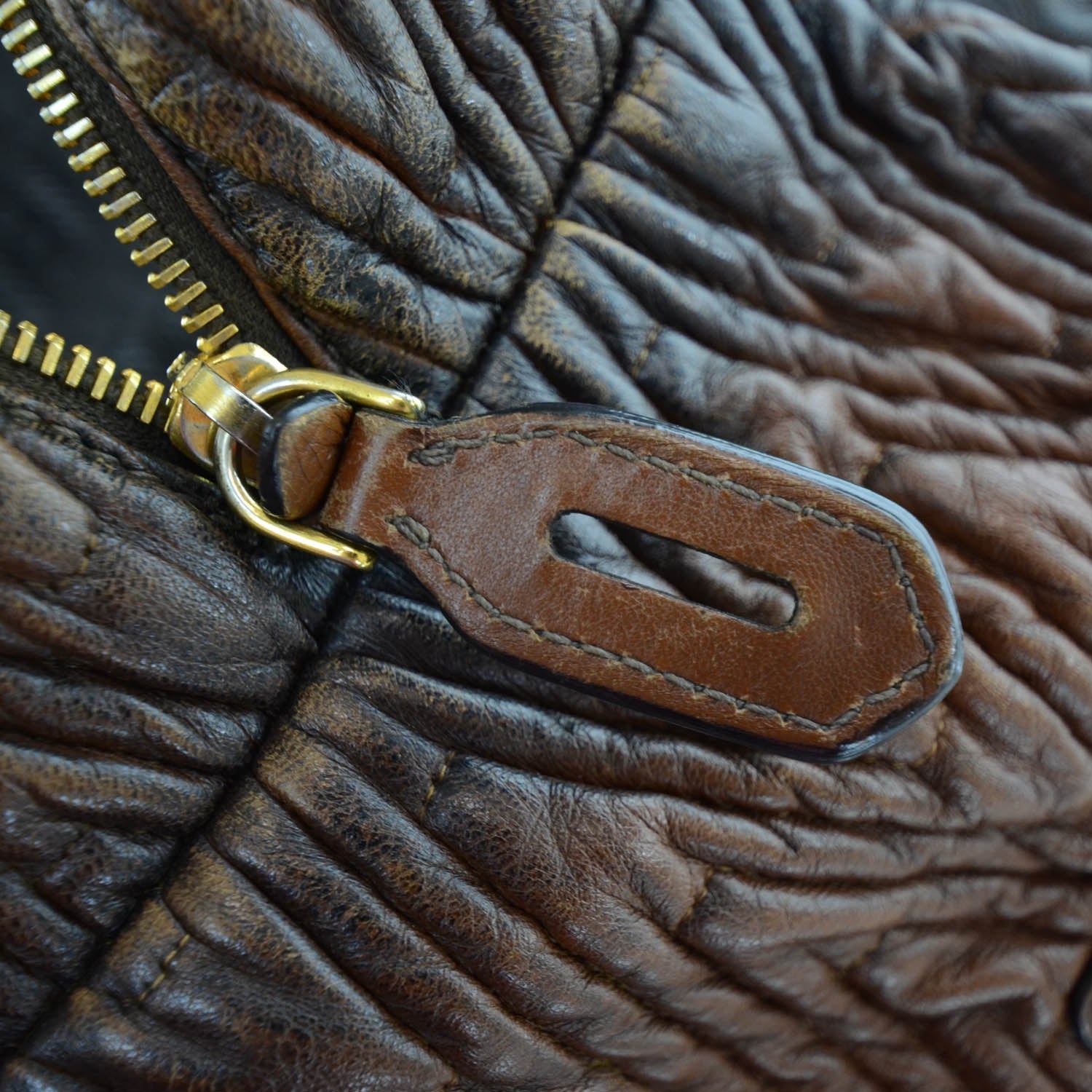 Prada Nappa Antic Chevron Bauletto 12 of 12