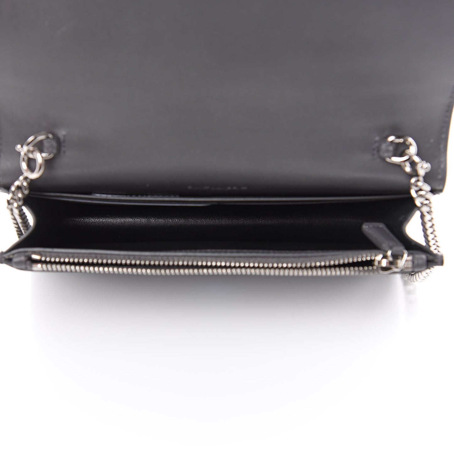 Smooth Calfskin Classic Monogram Kate Tassel Chain Wallet Asphalt