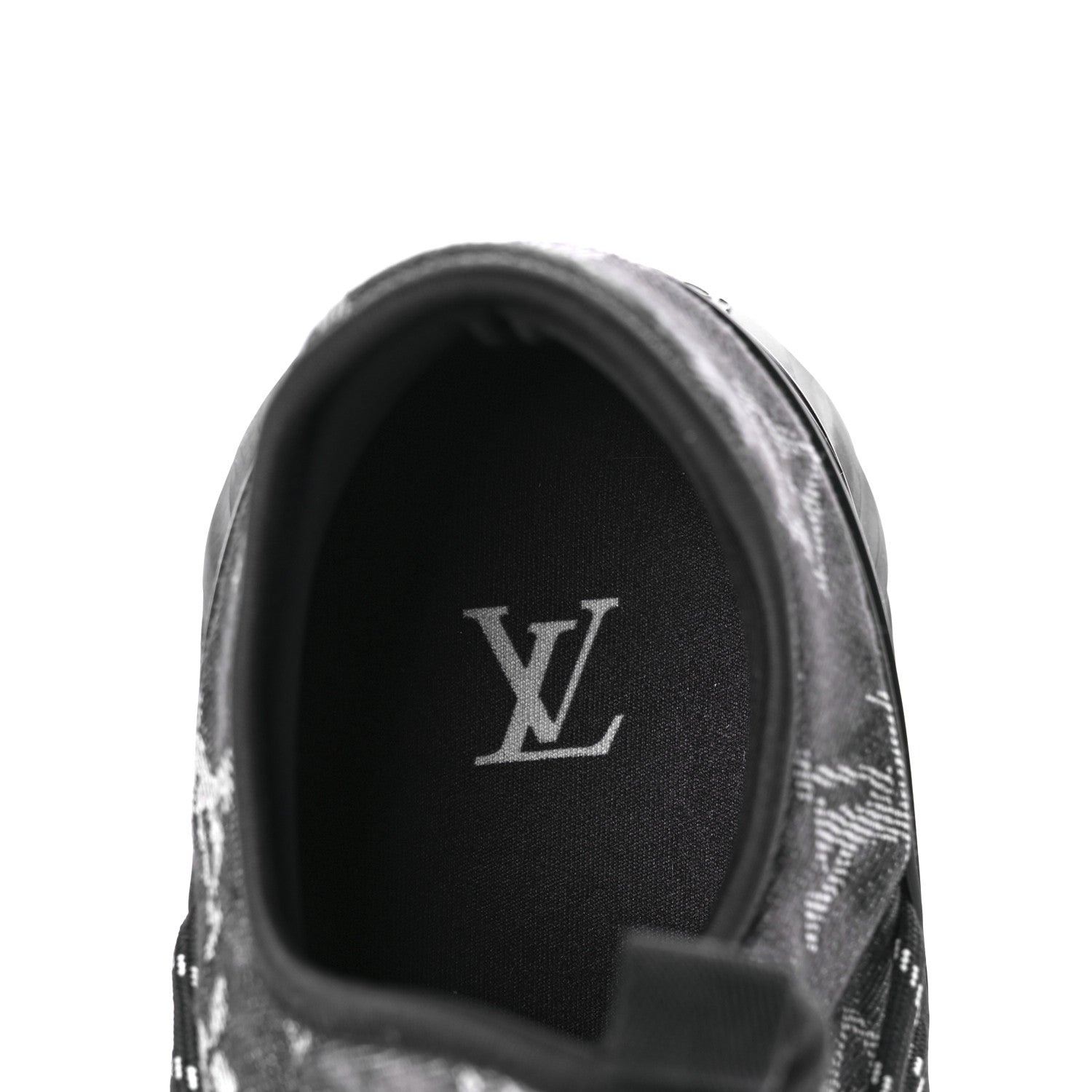 Louis Vuitton Denim Rubber Monogram Tie Dye Mens Fastlane Low Sneakers 9 Black 7 of 9