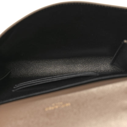 Saint Laurent Grain De Poudre Monogram Cassandra Chain Wallet Dark Beige 5 of 11
