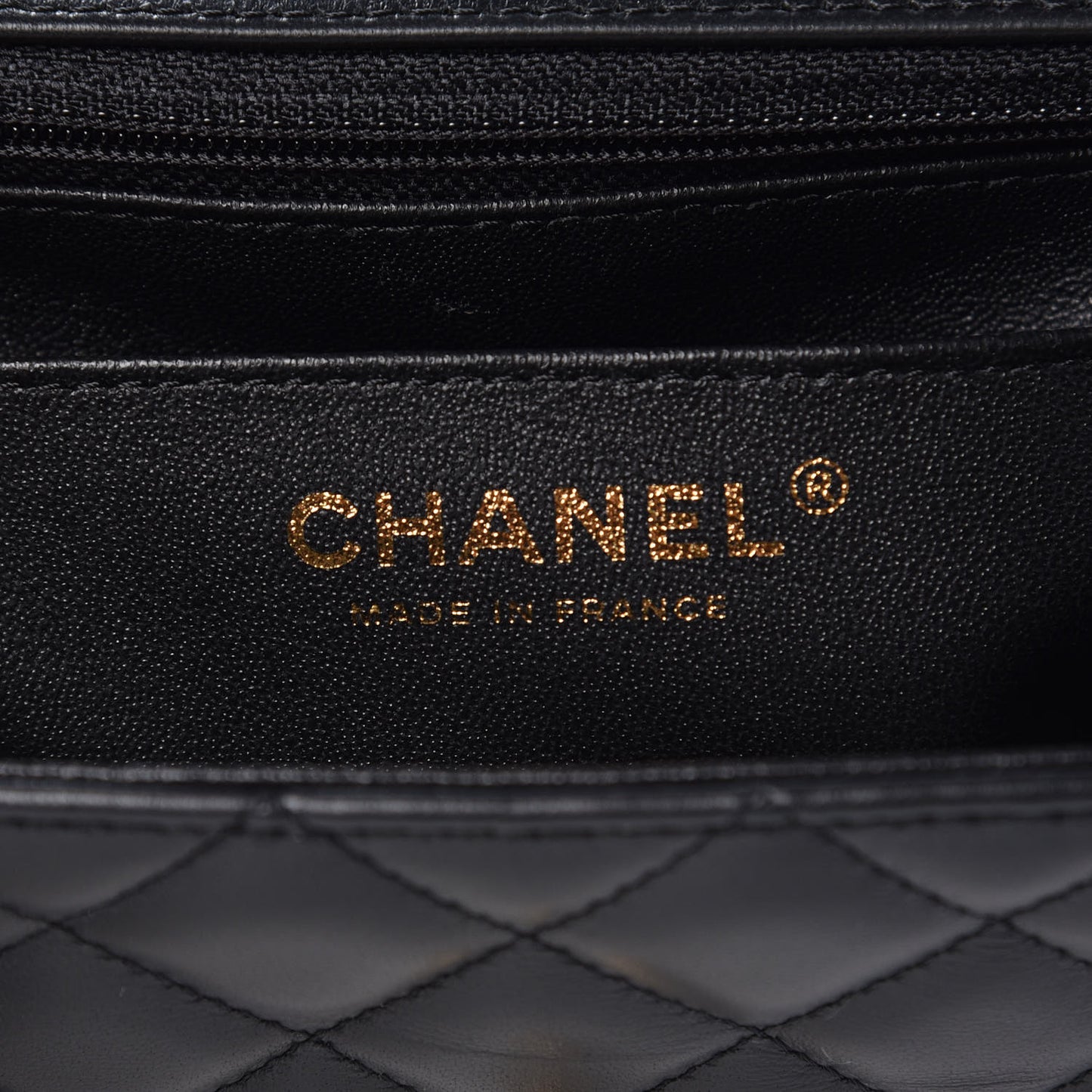 Lambskin Quilted Mini Rectangular Flap Black