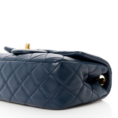 Chanel Lambskin Quilted Mini Pearl Crush Rectangular Flap Navy Blue 11 of 11