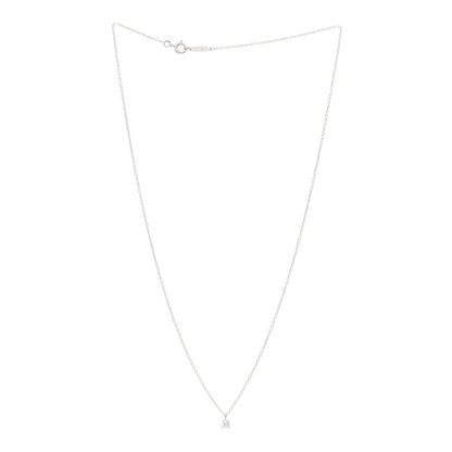 Tiffany Platinum Diamond .10ct Solitaire Pendant Necklace 3 of 5