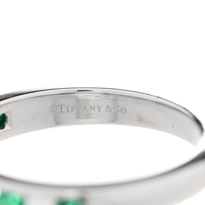 Tiffany Platinum Diamond Emerald Channel-Set Band Ring 52 6 5 of 5