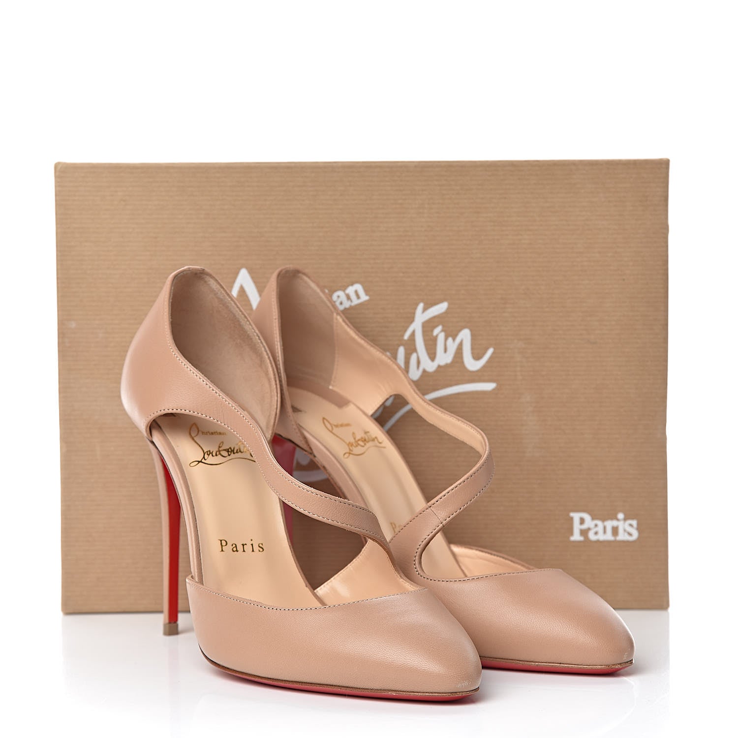 Christian Louboutin Shiny Nappa Catchy One 100 Pumps 38 Nude 8 of 8