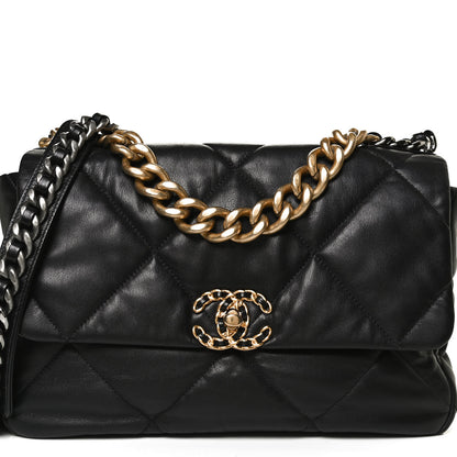 Chanel Lambskin Quilted Large Chanel 19 Flap Black 8 of 12