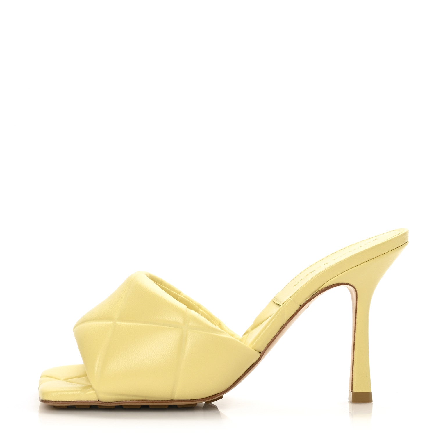 Bottega Veneta Nappa Quilted Rubber Lido Mule Sandals 37 Moon Beam 1 of 8